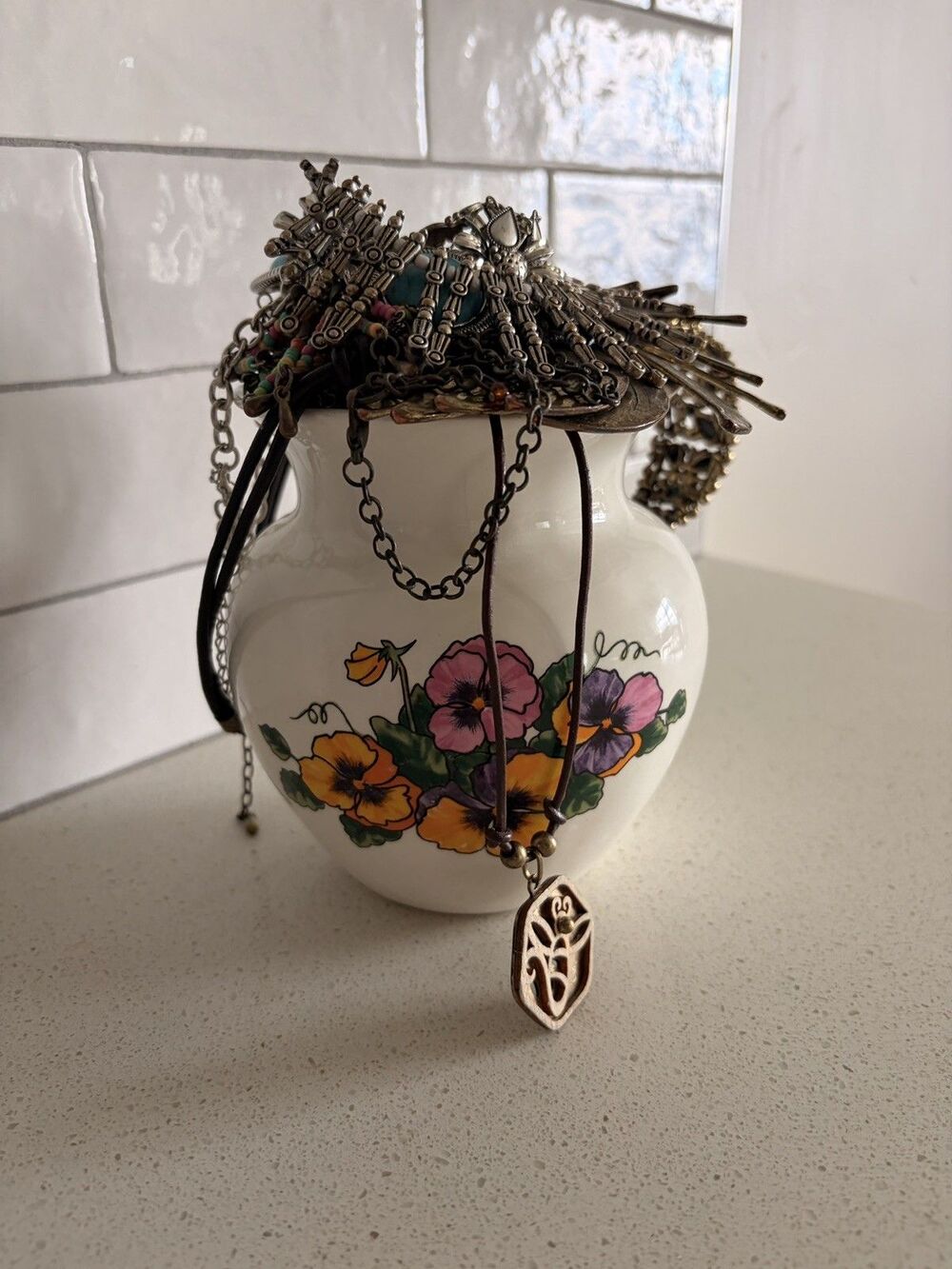 VTG Native Boho bulk Jewelry Jar Turquoise Silver Gold Tone Bead